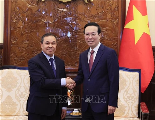 Chủ tịch nước Võ Văn Thưởng tiếp Đại sứ Lào